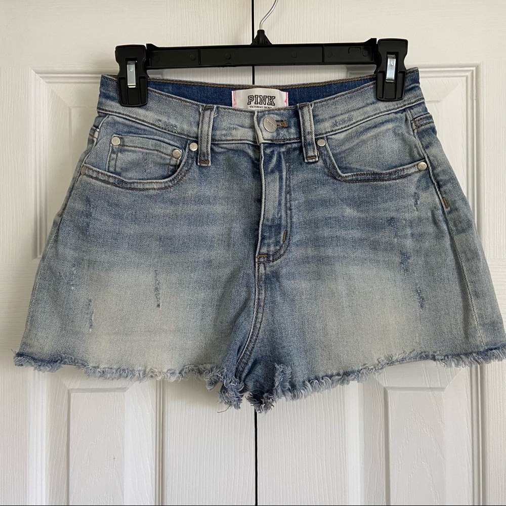 High Rise PINK Denim Shorts